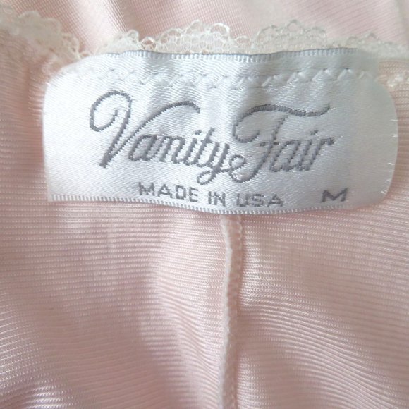 Vintage 60s Vanity Fair Full Length Nylon Nightgown M Pink Embroidery Lace USA - Picture 10 of 14